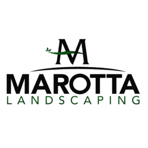 Marota landscaping logo on a black background.