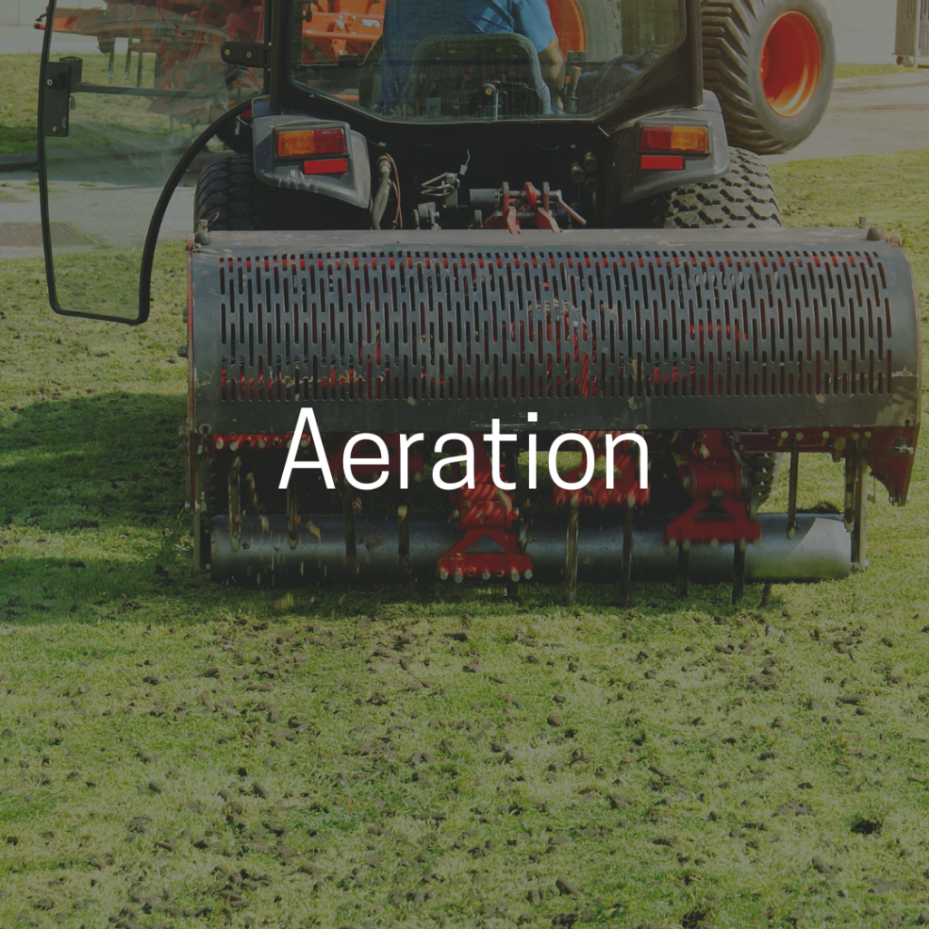 A tractor with the words aeration on it.